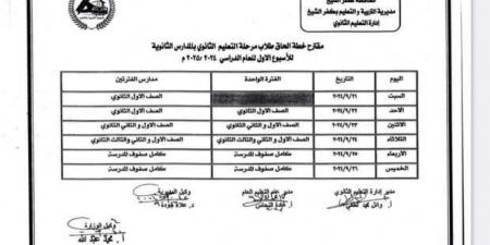 جدول إلحاق المرحلة الثانوية محافظة كفر الشيخ 2024 - 2025 - بوابة المساء الاخباري