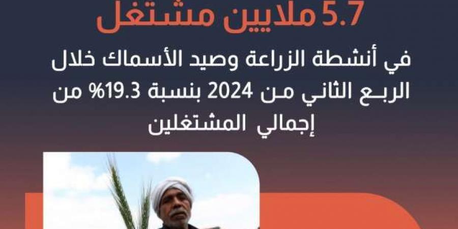 الوزراء: 5.7 مليون مشتغل في أنشطة الزراعة والصيد خلال الربع الثاني من 2024 - بوابة المساء الاخباري