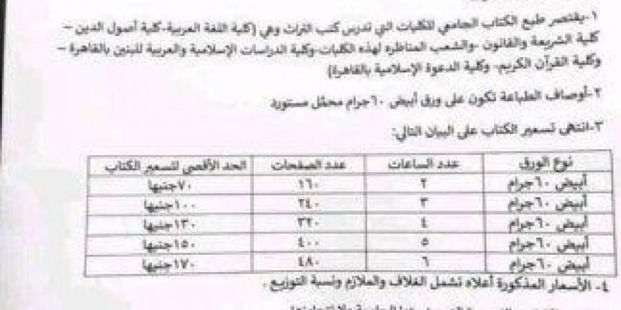 جامعة الأزهر تصدر قرارا بإلغاء الكتاب الإلكتروني ببعض الكليات (مستند) - بوابة المساء الاخباري